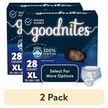 Goodnites Boys' Nighttime Underwear, Size XXL (120-165 lbs), 24 Ct