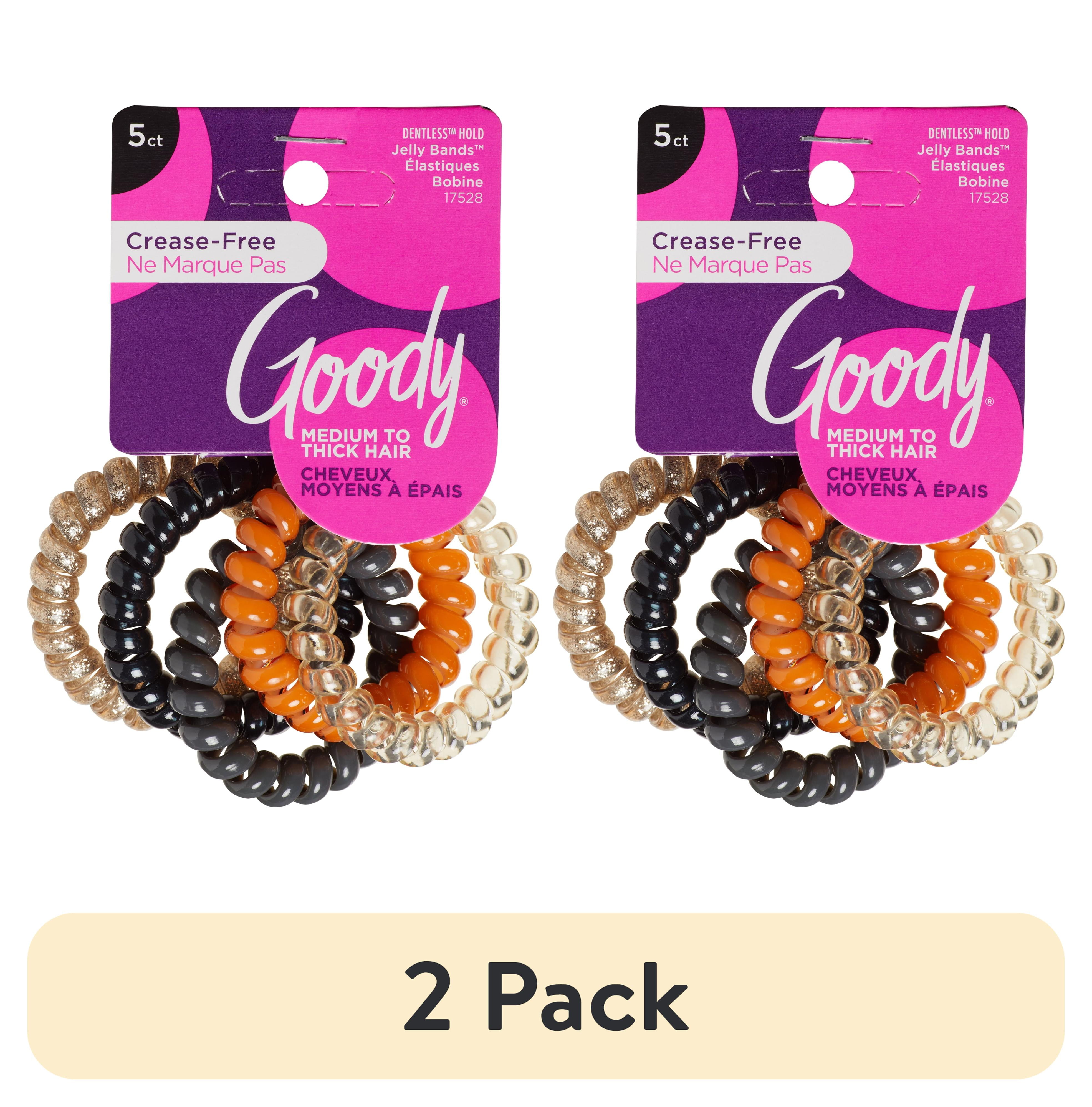 (2 pack) Goody Ouchless Jelly Band Coil, Small Ponytail Holders, Assorted Colors, 5 Ct