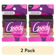 (2 pack) Goody Seamless Ouchless Damage-Free Elastics, Ponytail Holder, Neutral Assortment, 10 Ct