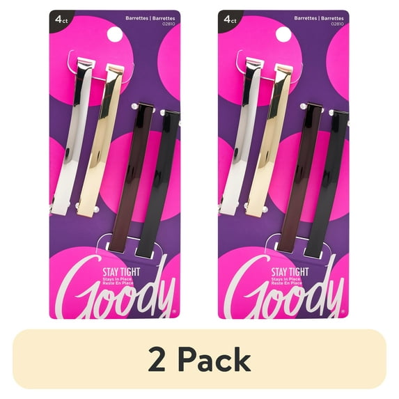 (2 pack) Goody Domed Tight Barrettes 3"