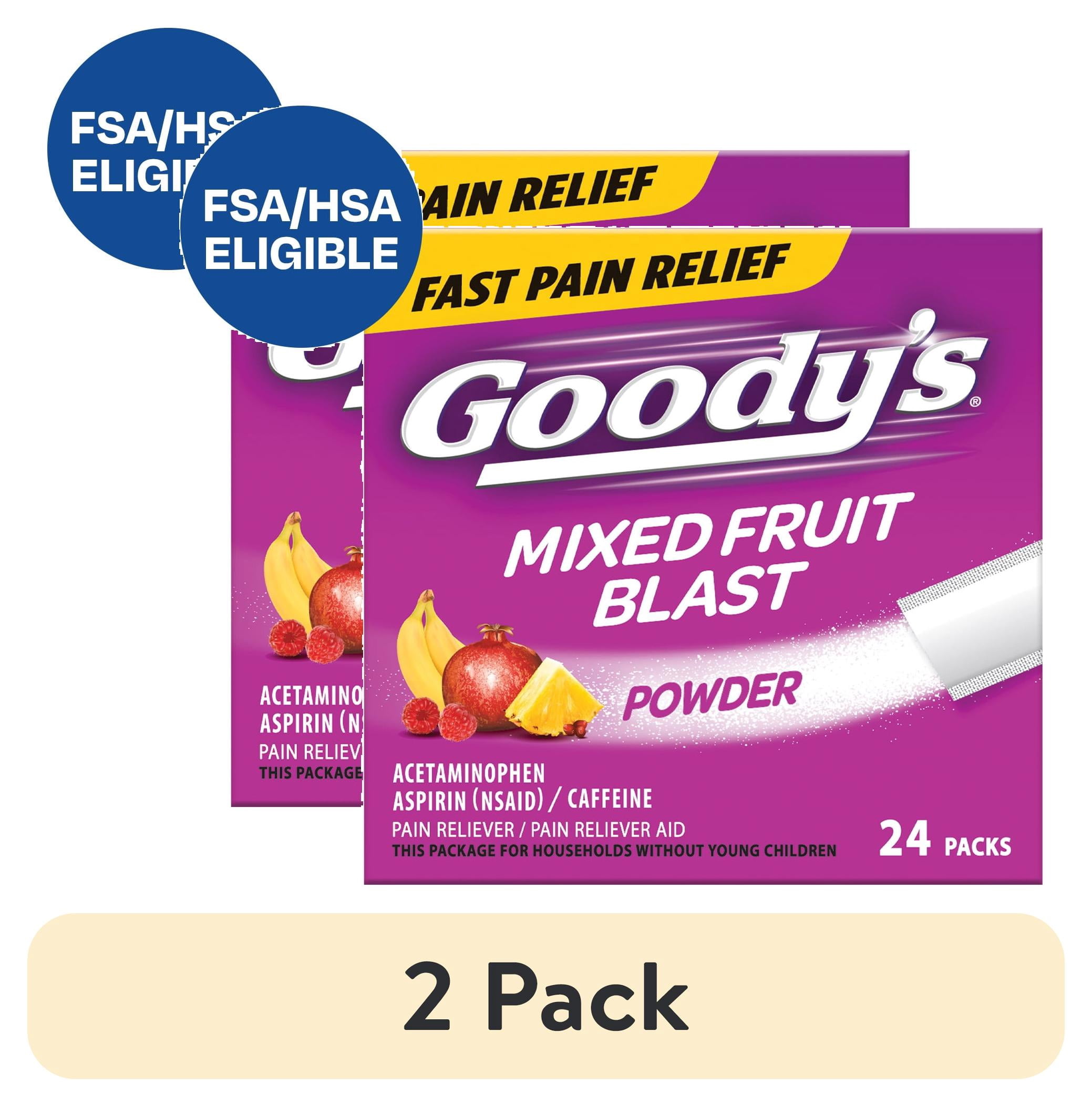 邦楽 Goody 2 pack) Goody's Extra Strength Headache Powder, Mixed Fruit Blast