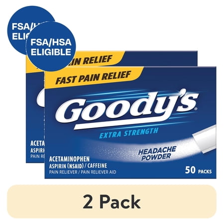 (2 pack) Goody's Extra Strength Headache Powder, 50 Powder Sticks