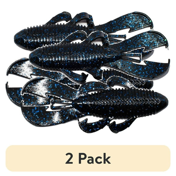 (2 pack) Googan Bandito Bug 4'' Black Blue Flake 7pk Soft Plastic Fishing Lure
