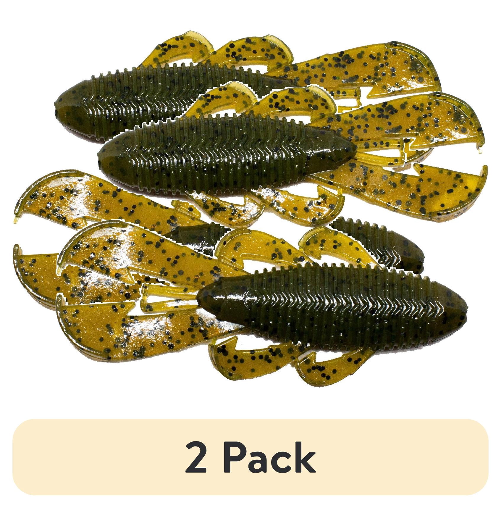 (2 pack) Googan Baits Bandito Bug Soft Plastic Lure, Green Pumpkin, 4 in