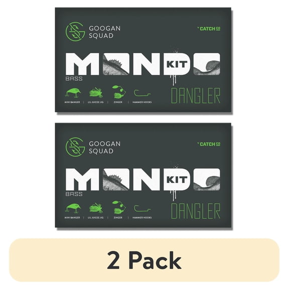 (2 pack) Googan Squad Mondo Dangler Bass Fishing Lure Kit, Assorted Soft Baits , 4 Pack Bundle