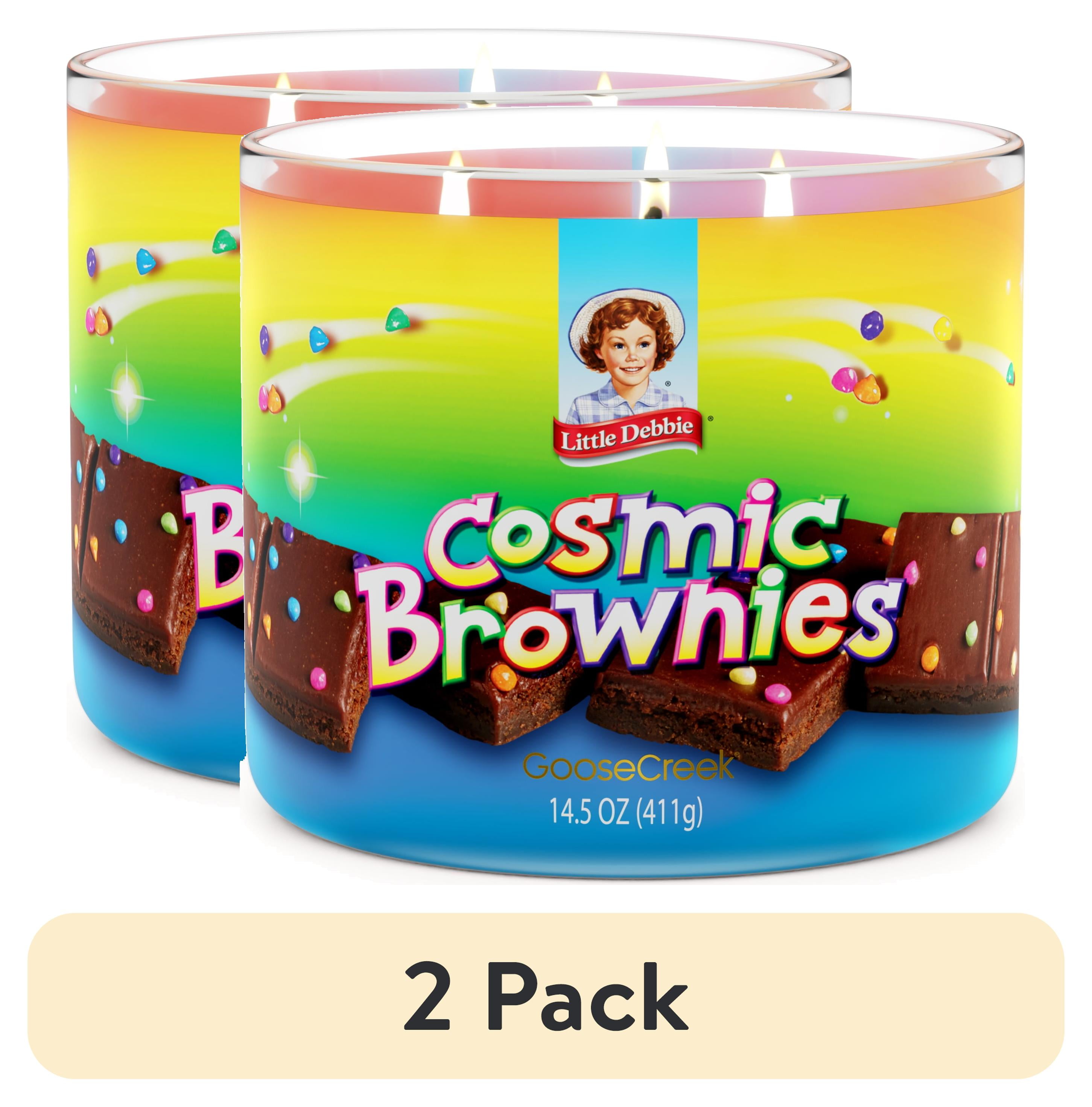 (2 pack) Goose Creek 3-Wick Little Debbie Cosmic Brownies Scented Jar Candle, 14.5oz.