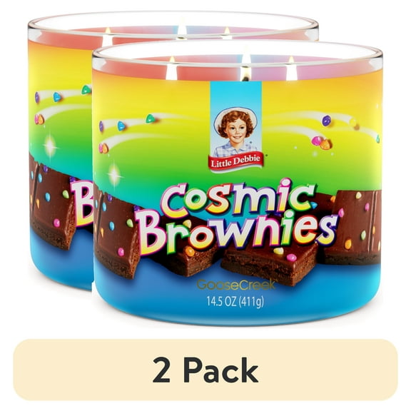 (2 pack) Goose Creek 3-Wick Little Debbie Cosmic Brownies Scented Jar Candle, 14.5oz.