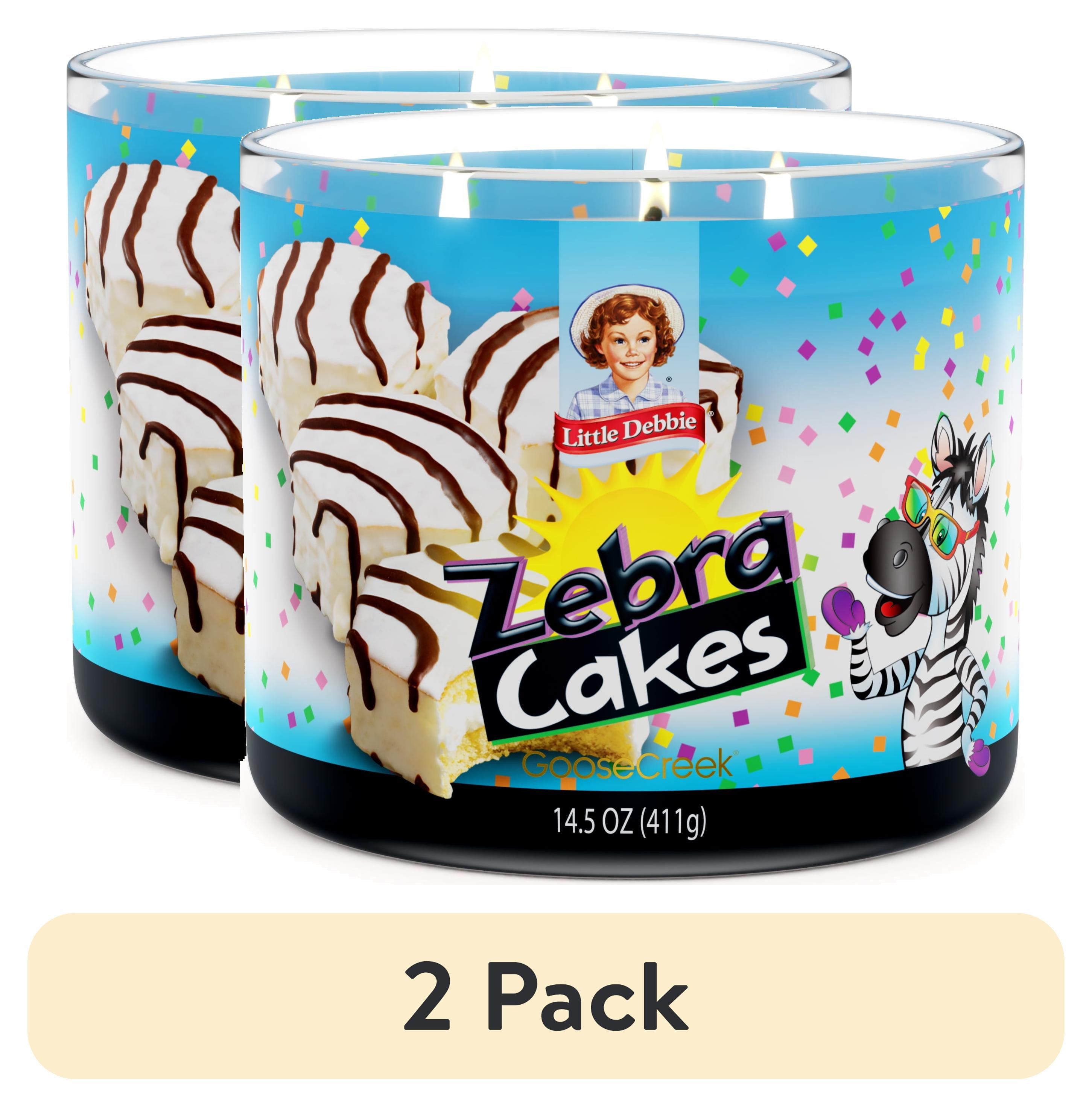 (2 pack) Goose Creek 3-Wick Little Debbie Zebra Cakes Scented Jar Candle, 14.5oz.