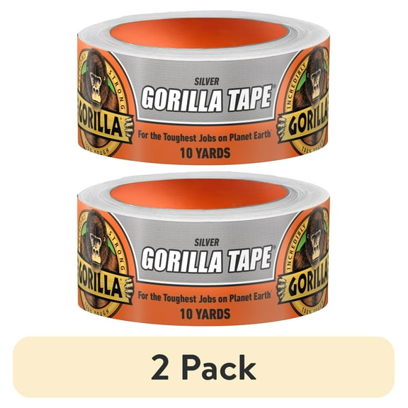 (2 pack) Gorilla 10 Yard Silver Duct Tape Single Roll