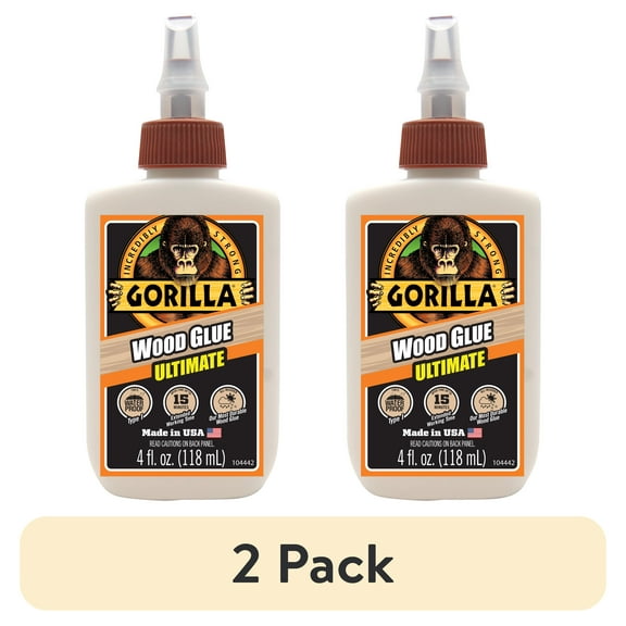 (2 pack) Gorilla 4 Ounce Ultimate Waterproof Wood Glue, Pack of 1