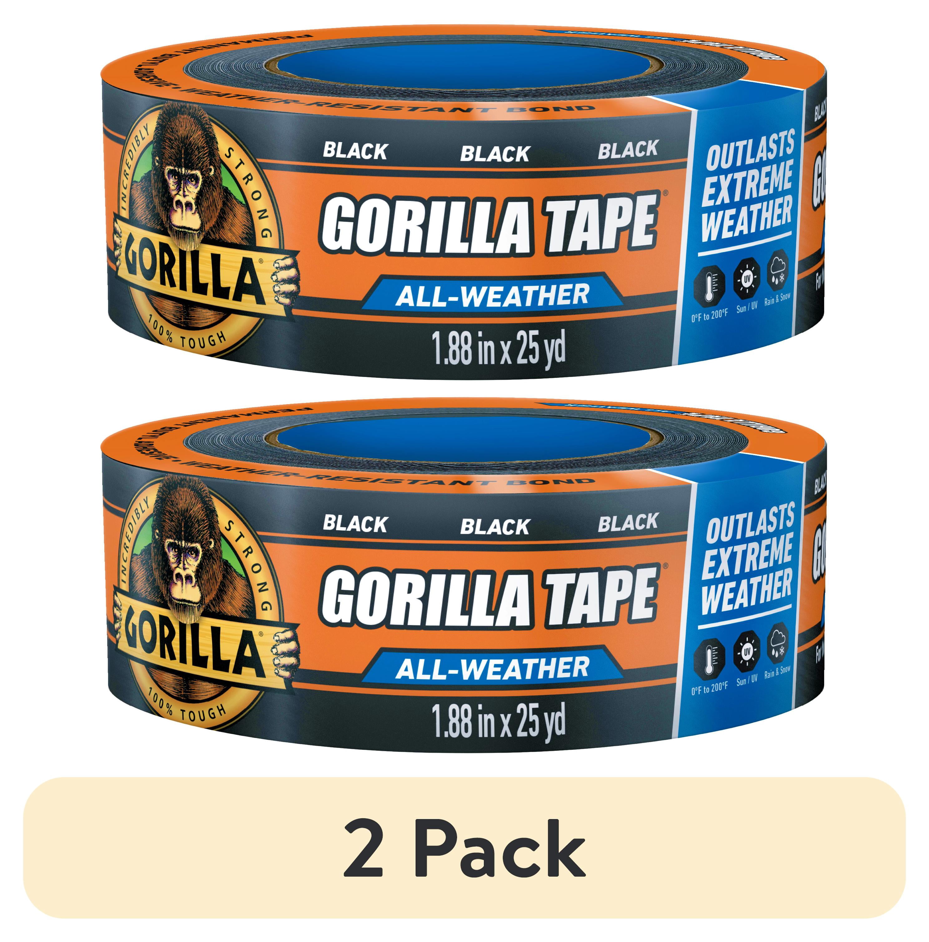 (2 pack) Gorilla All Weather Duct Tape, Black, 1.88