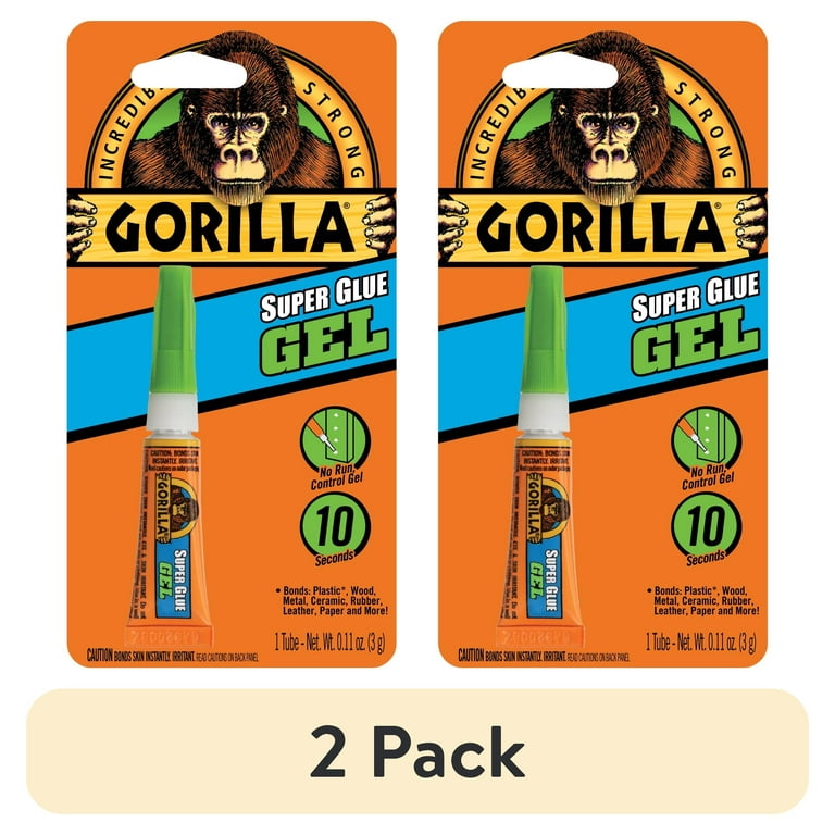 2 pack) Gorilla Clear Super Glue Gel 3 Gram Tube. Product