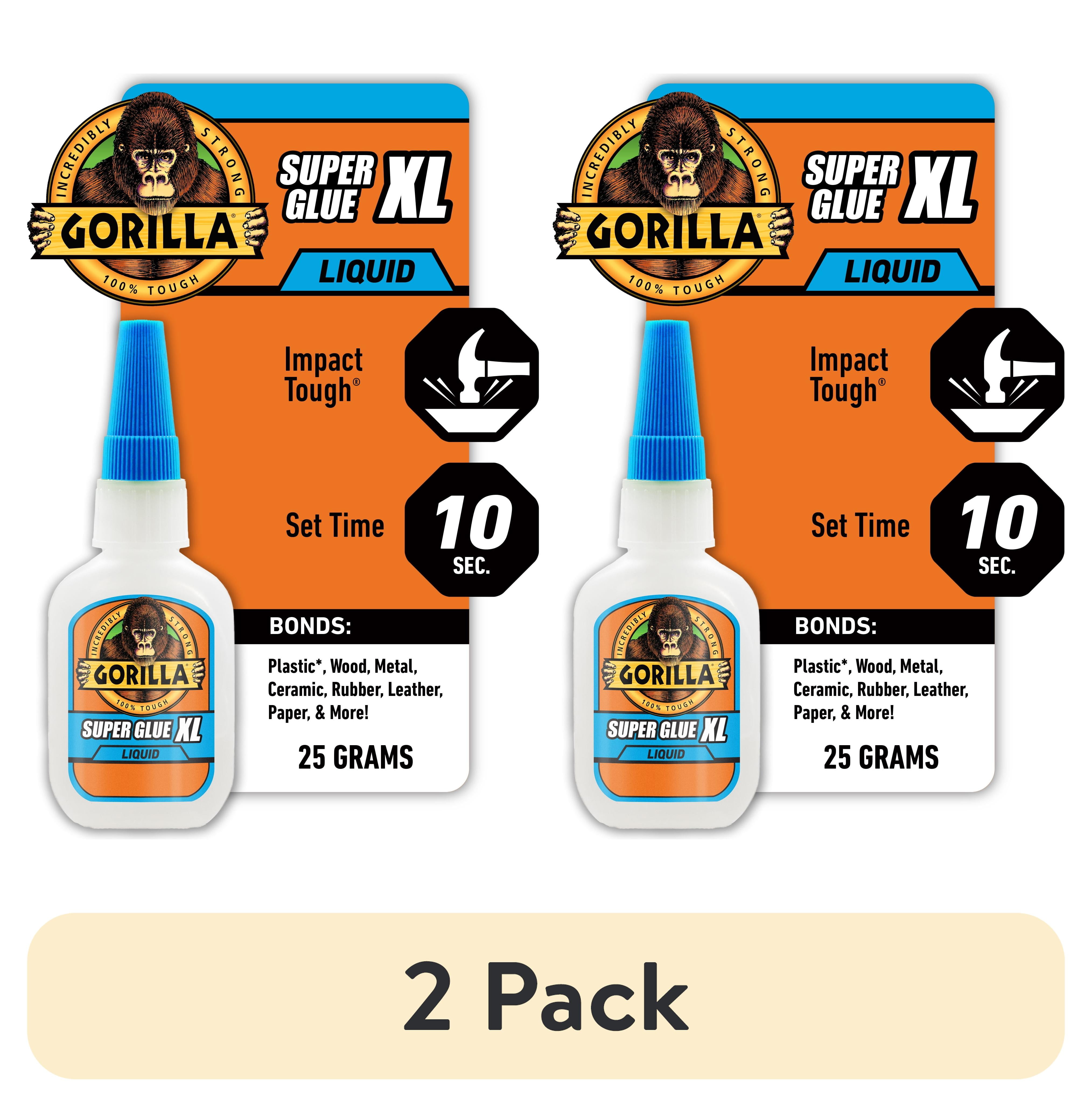 (2 pack) Gorilla Clear Super Glue XL, 25 Gram Bottle, Pack of 1