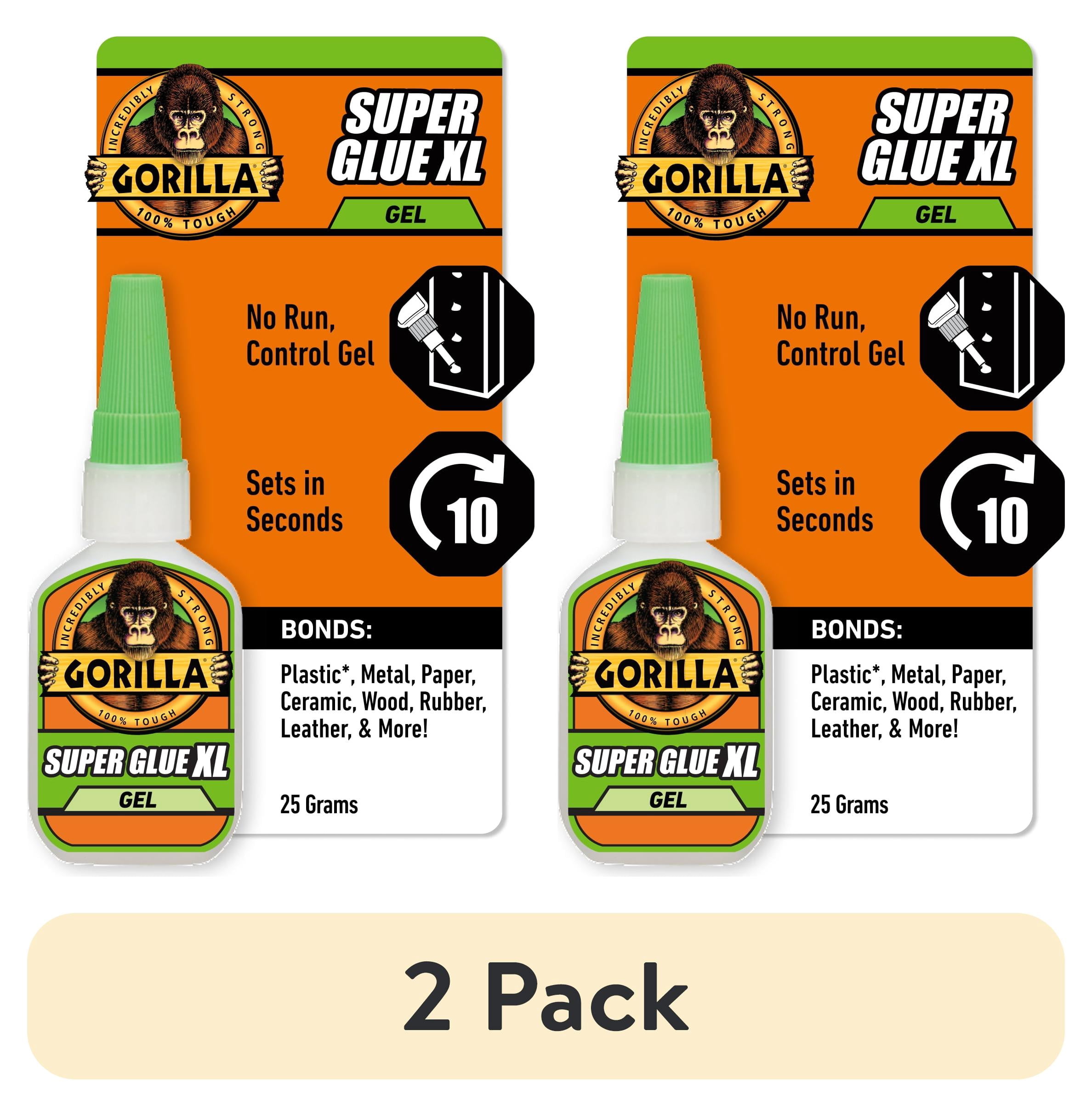 (2 pack) Gorilla Clear Super Glue XL, 25 Gram Bottle, Product Net Content Quantity 1