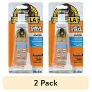 2 pack Gorilla Waterproof Caulk & Seal Silicone Sealant, 2.8oz Squeeze Tube - White Caulking Sealant for Kitchen, Window, Bath, Marine, Door and More