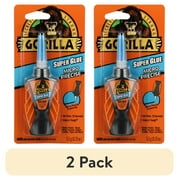 (2 pack) Gorilla Micro Precise Super Glue, Clear Glue, 5.5 Gram - All Purpose and Fast Setting for Projects and Repairs