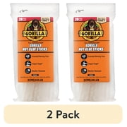 2 pack Gorilla Glue Clear Hot Glue Sticks, 8 x .43, 20-Count, Full Size