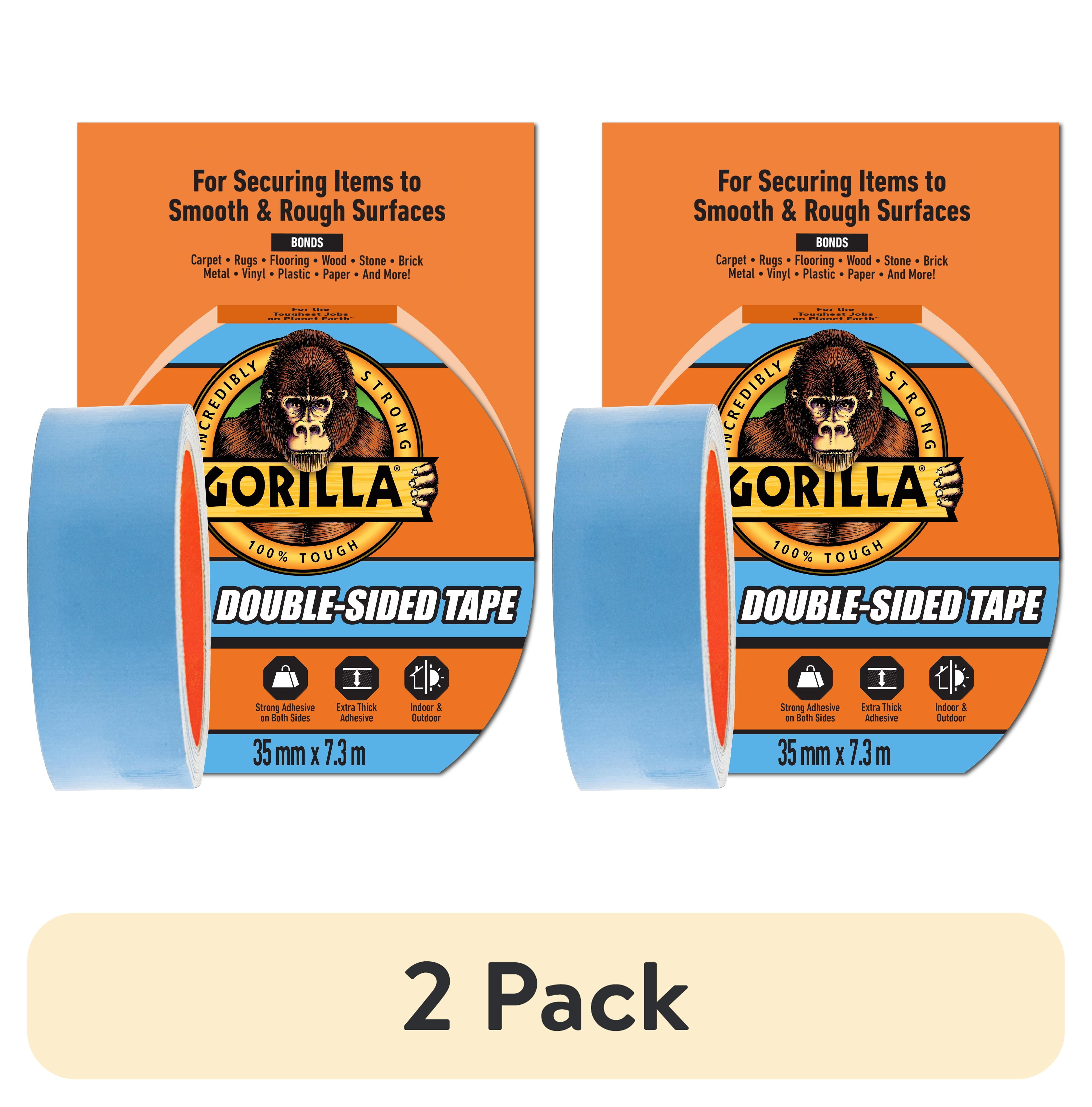 (2 pack) Gorilla Glue Double-Sided Tape, Gray Roll Assembled Product Weight 0.386 lb