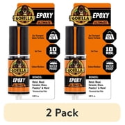 عبوة من 2 حقنة Gorilla Glue Ultimate Epoxy سعة 25 مل، بلمسة نهائية سوداء، لاصق مقاوم للماء