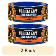 2 pack Gorilla Permanent All Weather Black Tape 1.88 in x 10 Yard