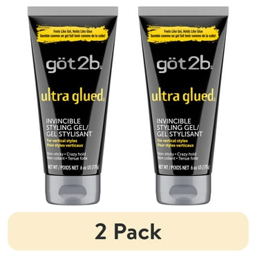 (2 pack) Got2b Ultra Glued Invincible Styling Hair Gel, 6 oz
