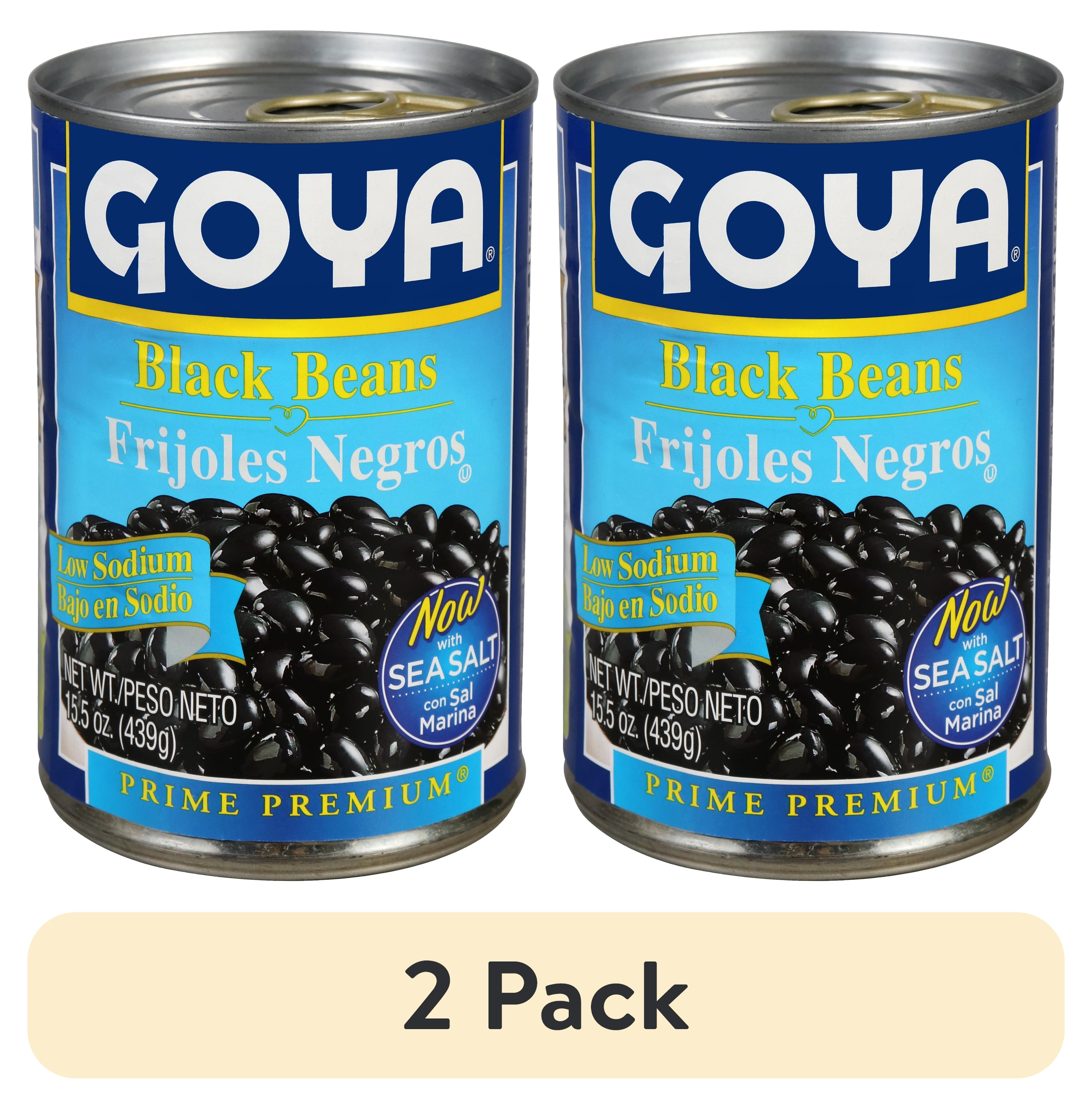 (2 pack) GOYA Low Sodium Black Beans 15.5 oz Can - Gluten Free, No Cholesterol, Excellent Source of Fiber