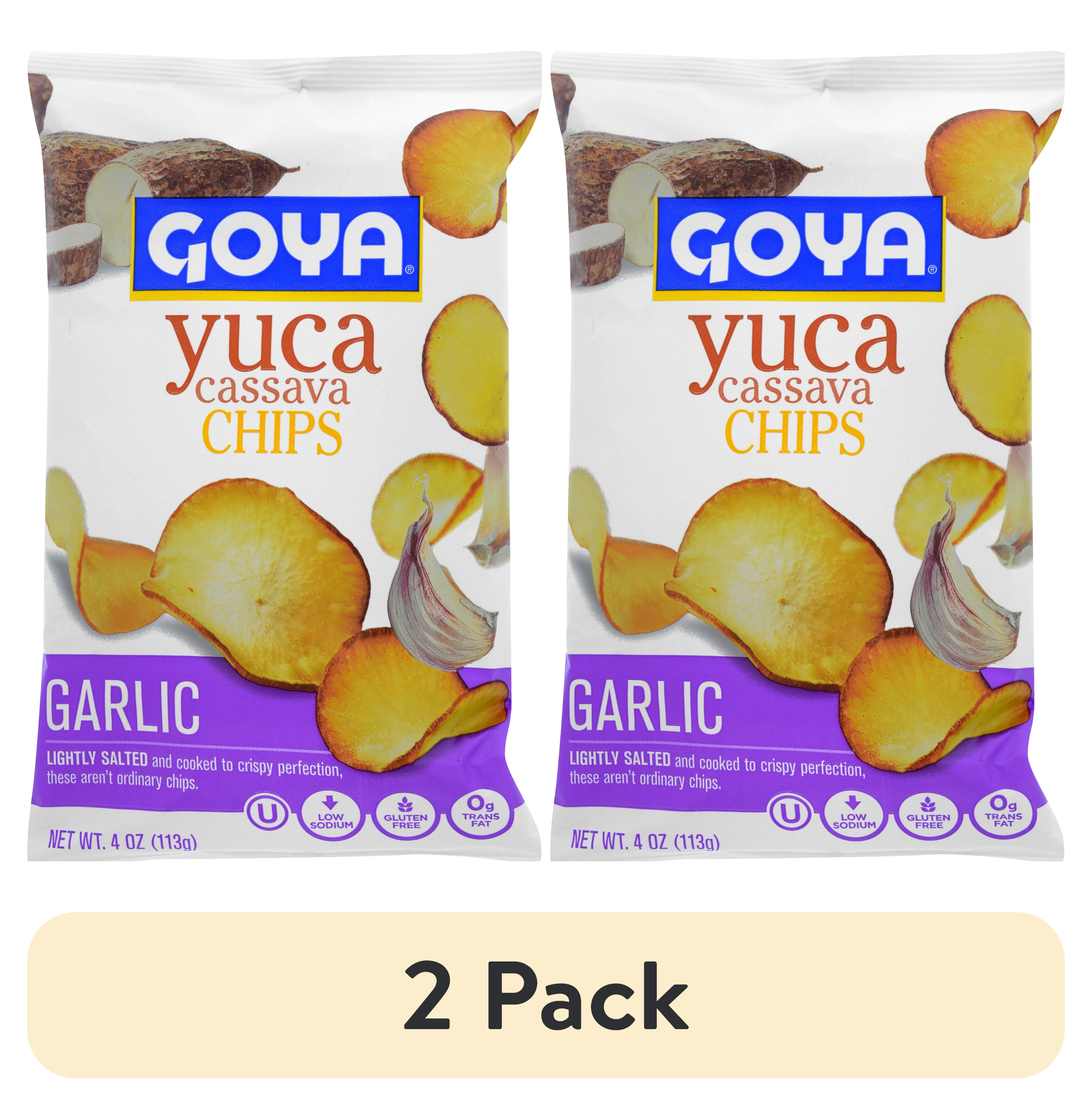 (2 pack) Goya Cassava Chips, Garlic, 4 Oz