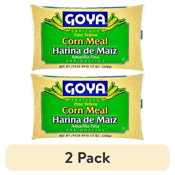 (2 pack) Goya Fine Yellow Corn Meal, 12 oz Bag