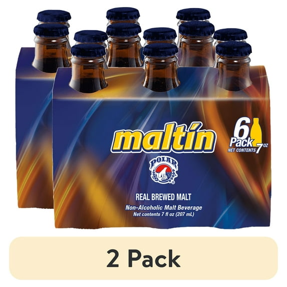 (2 pack) Maltin Polar Non- Alcoholic Malt Beverage 7 oz Glass Bottles (6 Pack)