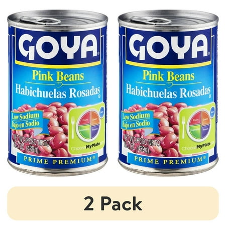 (2 pack) Goya Pink Beans Low Sodium, 15.5 oz