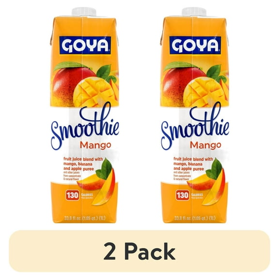(2 pack) Goya Smoothie Mango, Beverage, 33.8 fl oz Carton