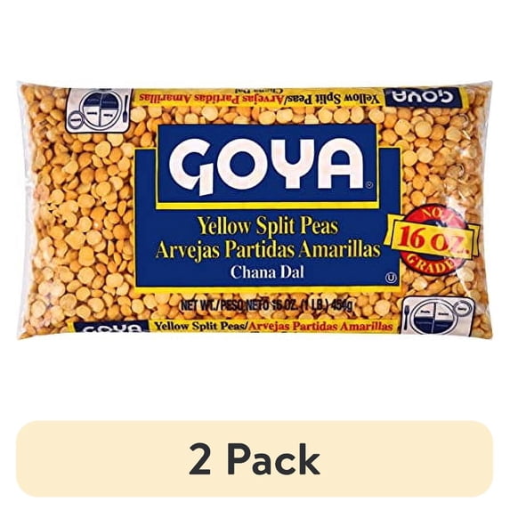 (2 pack) Goya Yellow Split Peas (Chana Dal), 16 oz Bag