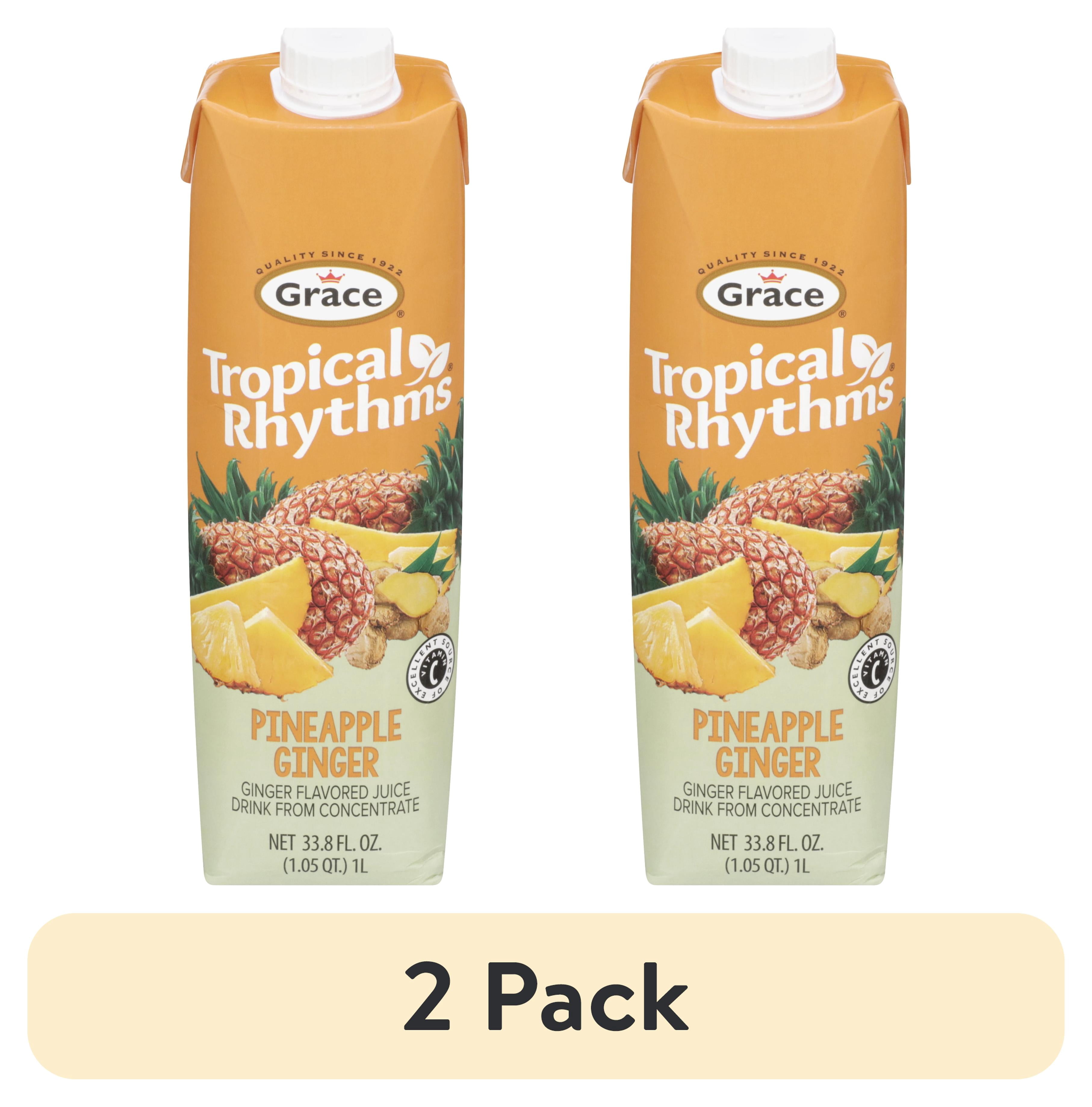(2 pack) Grace Tropical Rhythms Pineapple Ginger Juice, 12 Pack 33 FL ...