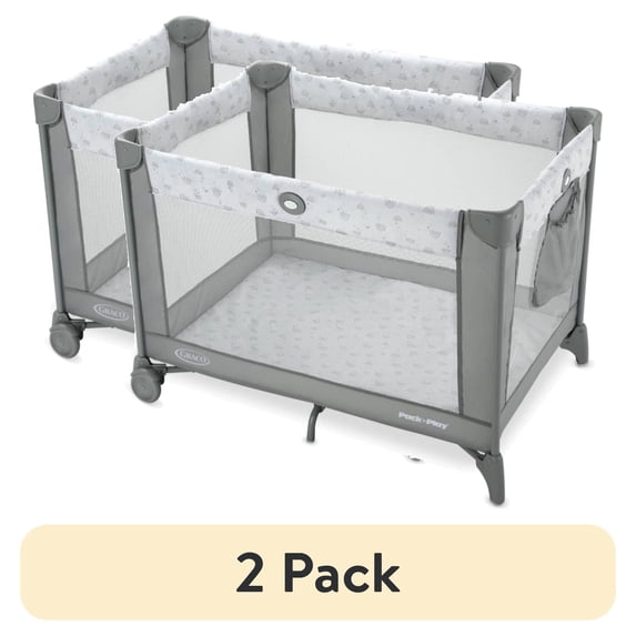 (2 pack) Graco Pack 'n Play Portable Infant Playard, Reign, Unisex 18.52 lbs