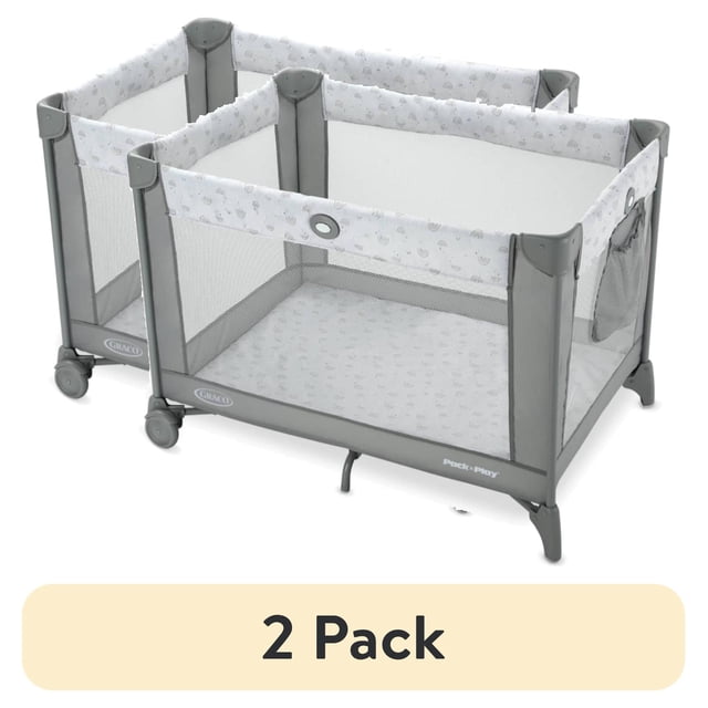 (2 pack) Graco Pack 'N Play Portable Infant Playard with Mesh Storage, Reign, Unisex