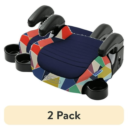 (2 pack) Graco Turbobooster 2.0 Backless Booster Seat, Geo Pop, Grey
