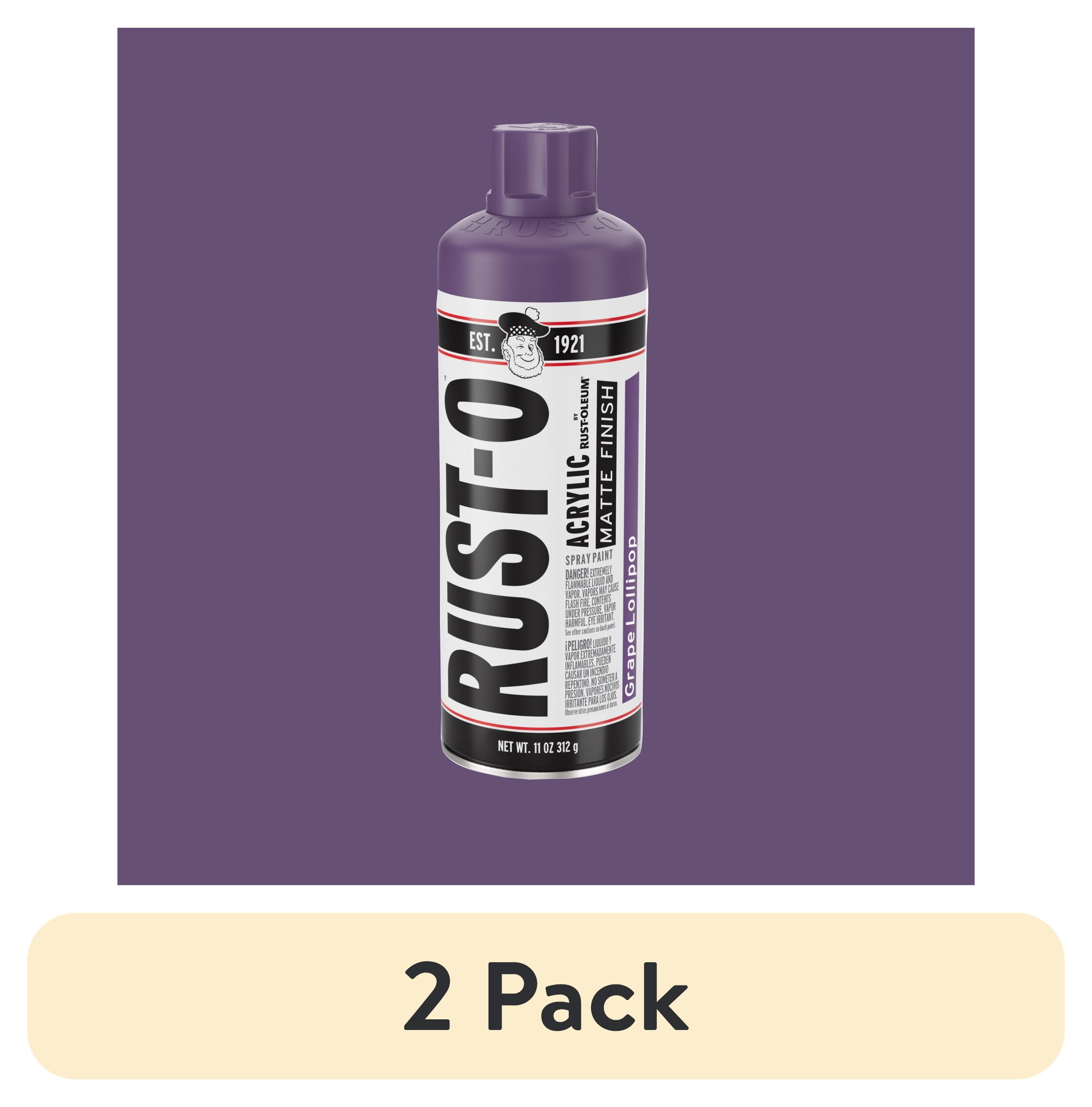 (2 pack) Grape Lollipop, Rust-Oleum Rust-O Acrylic Matte Spray Paint-392220, 11 oz