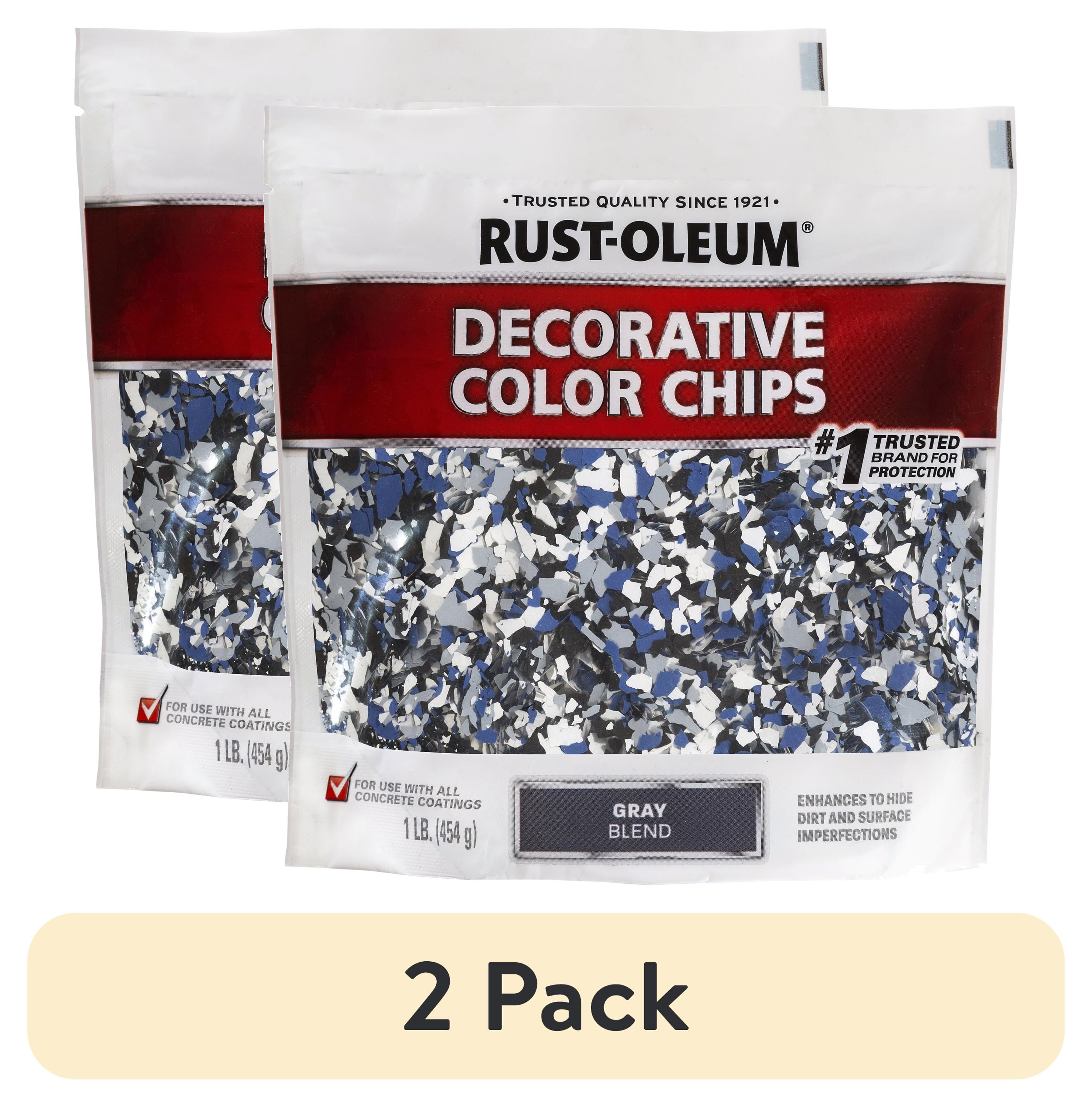 (2 pack) Gray, Rust-Oleum Decorative Color Chips-301359, 1 lb