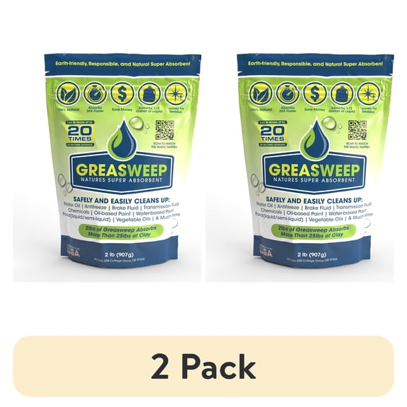 (2 pack) Greasweep Super Absorbent All Purpose Cleaner, 2lb Bag, 1 Pack