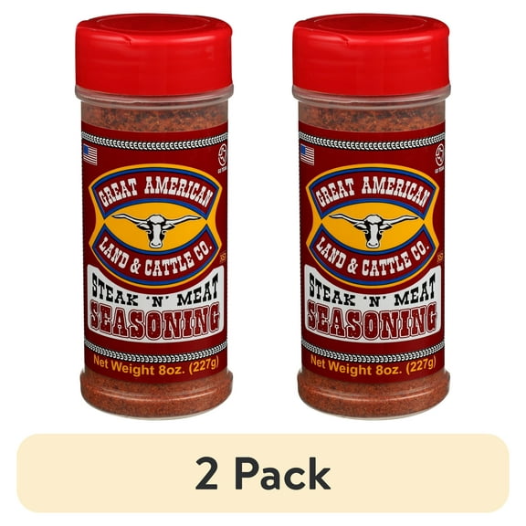 (2 pack) Great American Land & Cattle Co.: Steak 'n' Meat Seasoning, 8 oz