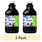 (2 pack) Great Value 100% Concord Grape Juice, 64 fl oz