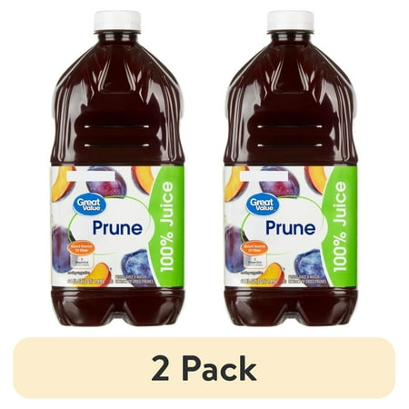 (2 pack) Great Value 100% Prune Juice, 64 fl oz