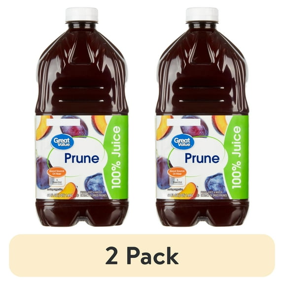 (2 pack) Great Value 100% Prune Juice, 64 fl oz