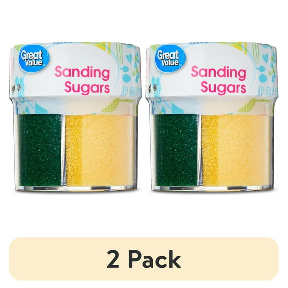(2 pack) Great Value 4-Cell Sanding Sugar, Multicolor, 4 oz