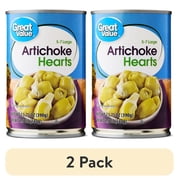 (2 pack) Great Value 5-7 Large Artichoke Hearts, 13.75 oz (Shelf Stable)