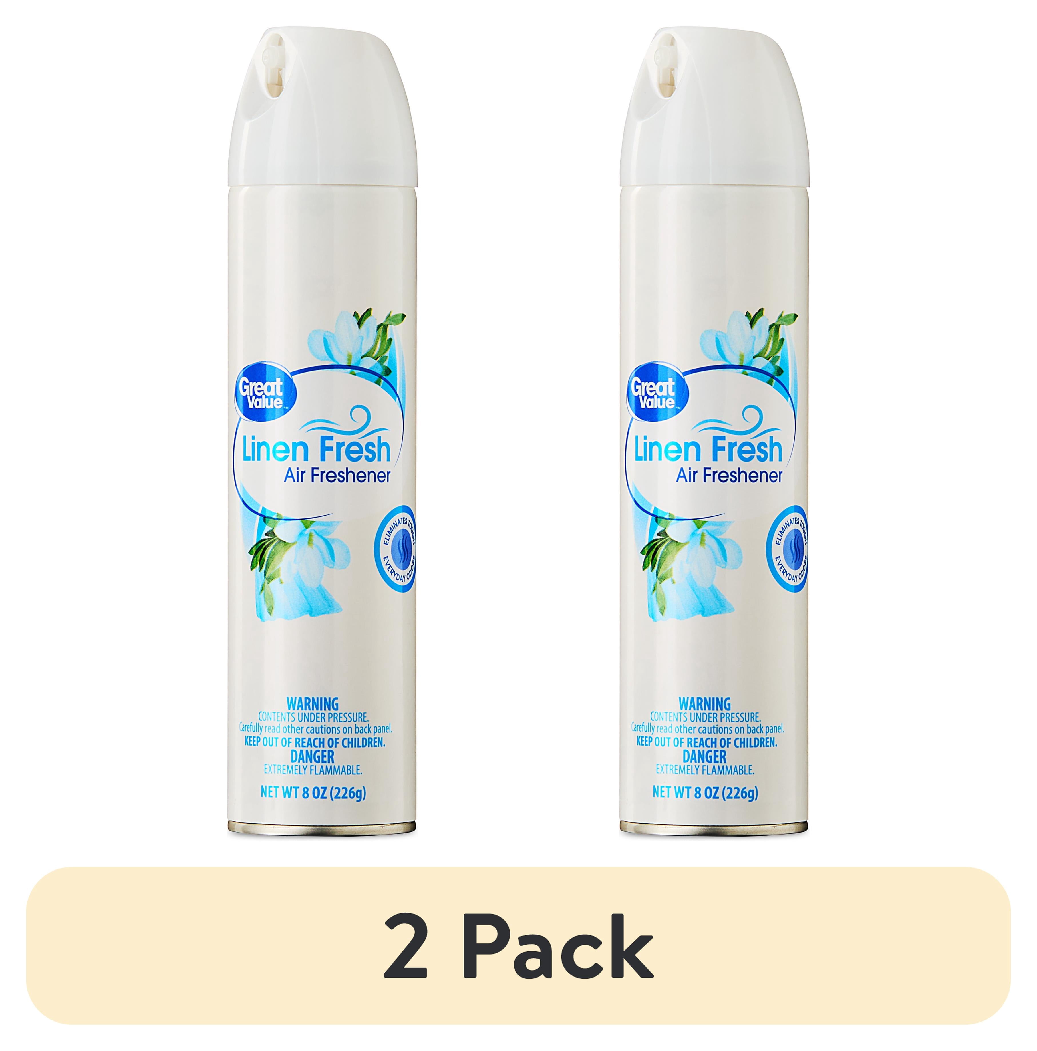 (2 pack) Great Value Aerosol Air Freshener, Linen Fresh, 8 oz