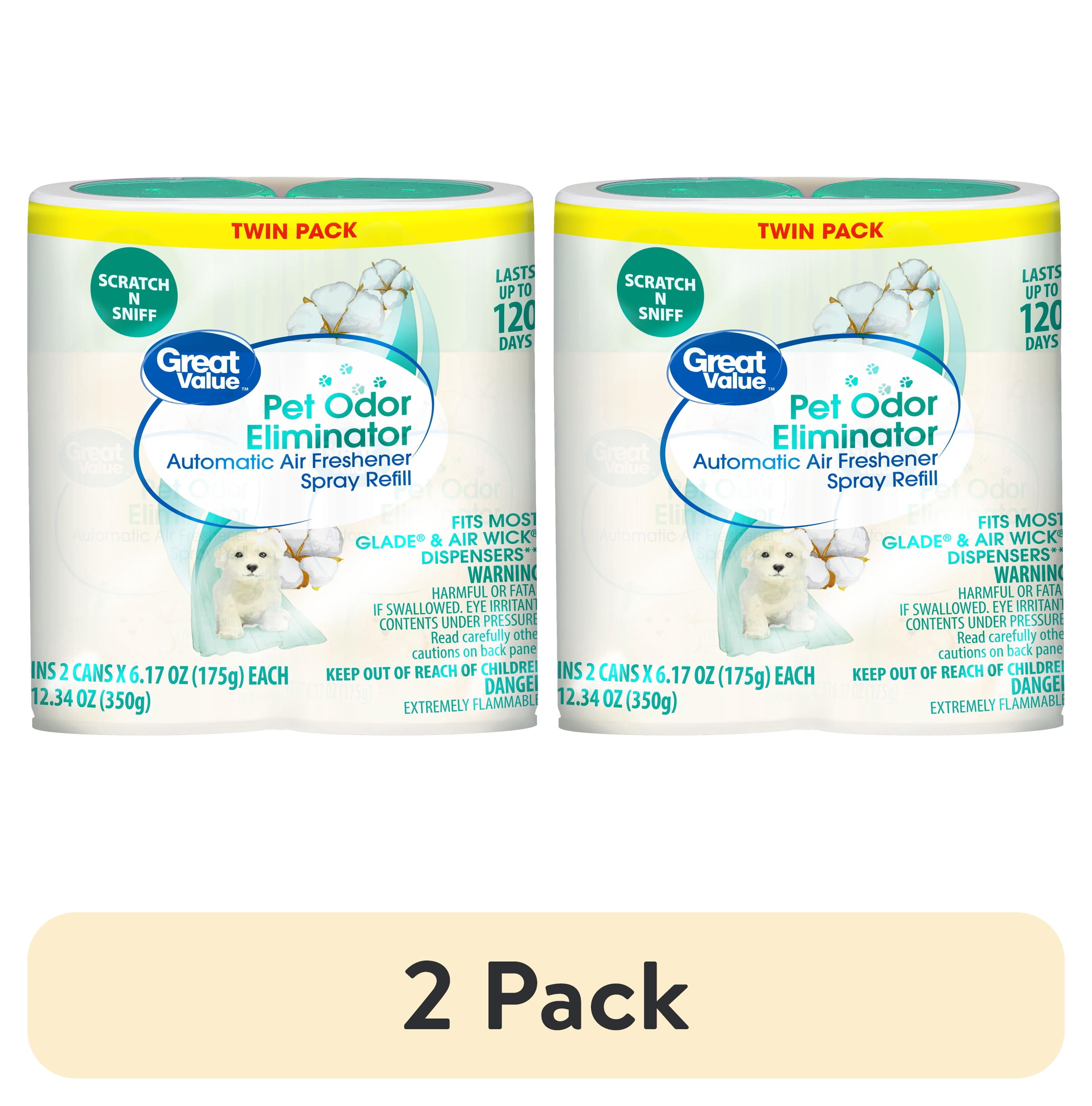 (2 pack) Great Value Automatic Air Freshener Spray Refill, PET Odor Eliminator, 2 Pieces