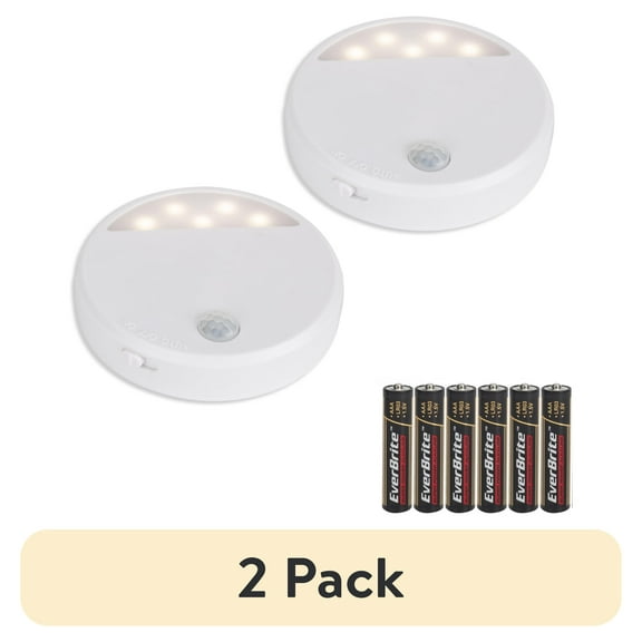 (2 pack) Great Value Battery Powered Motion Activated LED Under-Cabinet Light 2-Pack, 4145VN