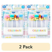 (2 pack) Great Value Birthday Candle, Celebrate, Rainbow, 9 Count