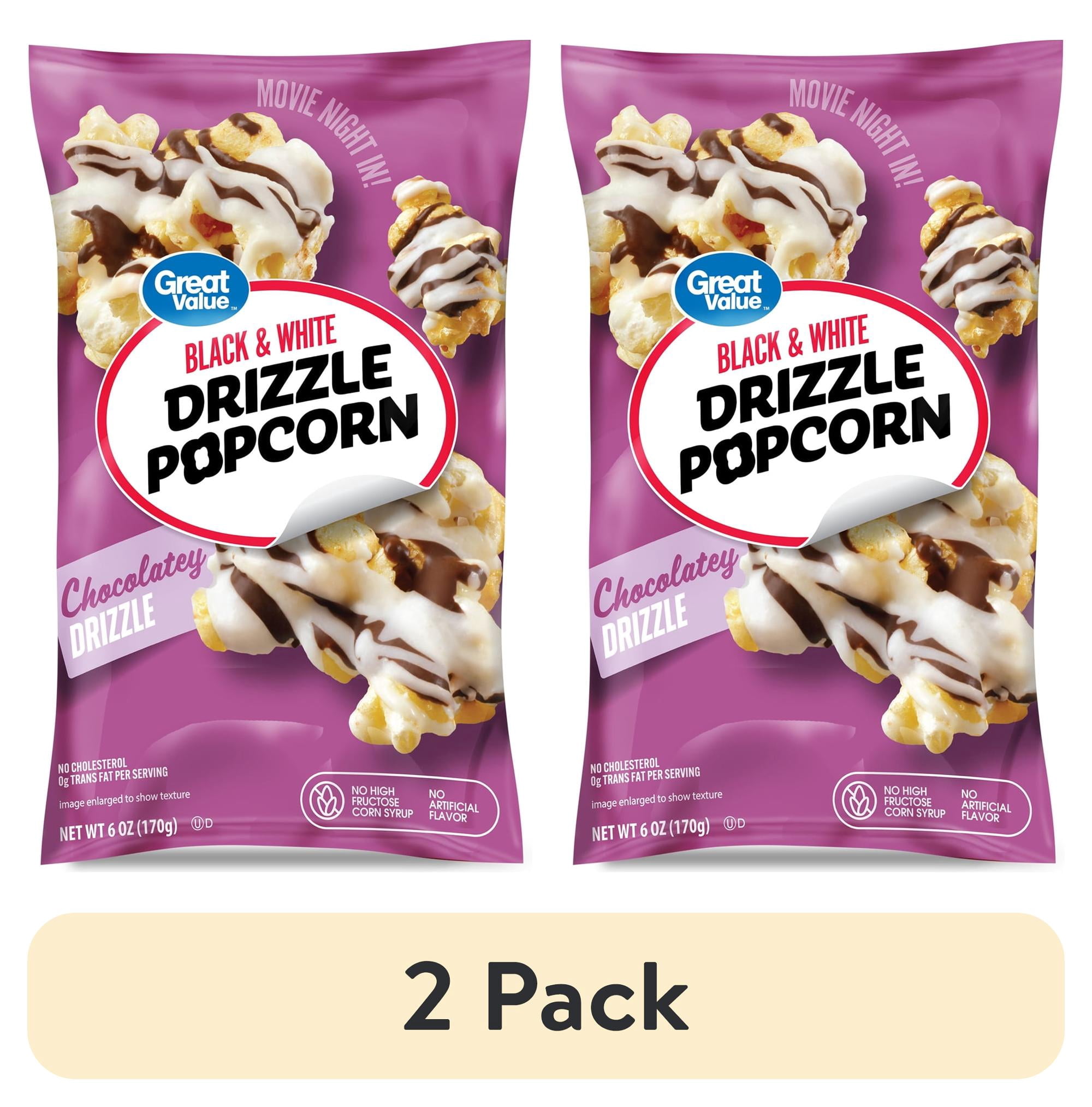 (2 pack) Great Value Black and White Drizzle Popcorn, 6 oz